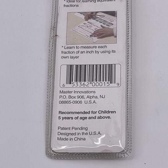 The Master Ruler 5 Layers 1 1/2 1/4 1/8 1/16 inch Math Fractions Home School - Picture 10 of 12